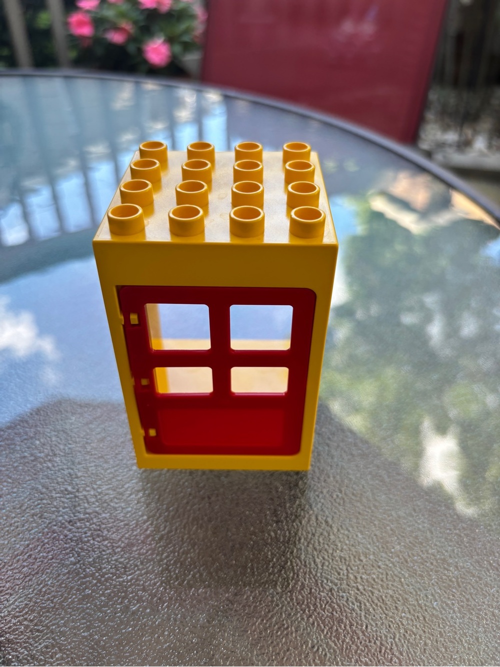 Duplo Lego Brick with Red Shutter